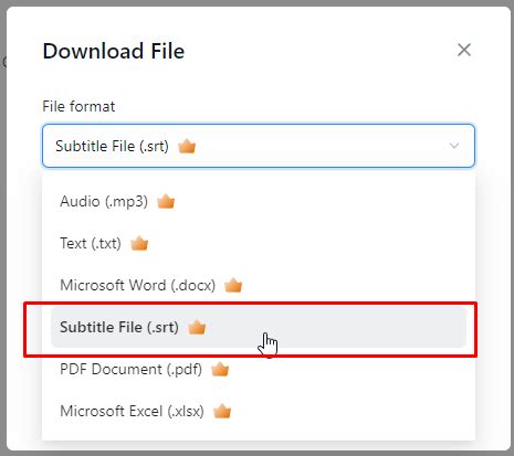 how to choose subtitle file, Srt file