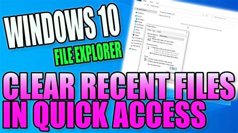 how to clear quick access recent files, Access quick remove windows recent file list delete recently. How to remove recent files from quick access in windows 10