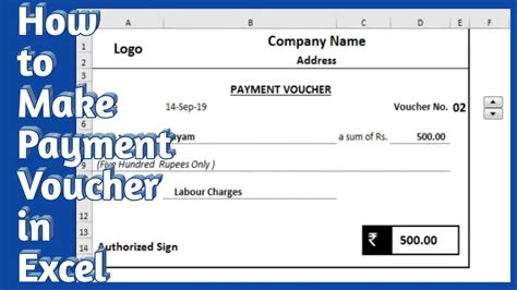 how to create a payment voucher on excel, How to make a cash payment voucher format in excel