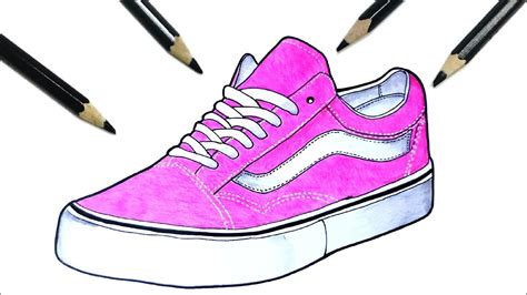 how to draw vans shoes