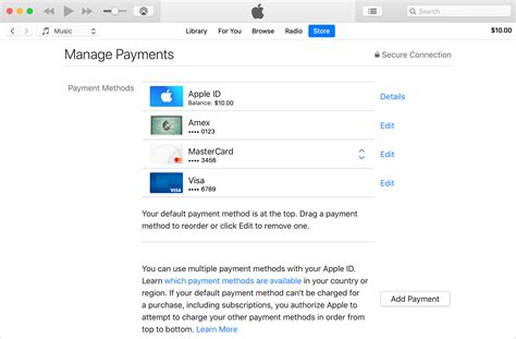 how to edit payment methods itunes, Remove a payment method from your apple id