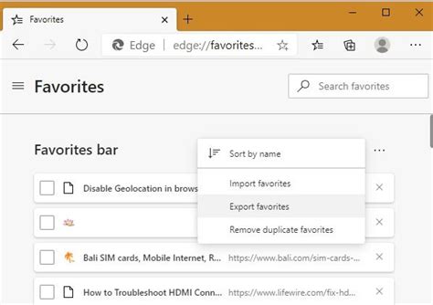 how to export specific bookmarks from edge, How to export favorites from edge how to transfer bookmarks to and