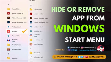how to hide an app from start, How to hide apps in windows 11