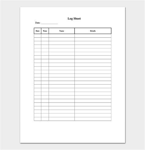 how to make a log sheet, 50 printable log sheet templates [direct download] ᐅ templatelab