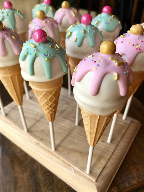 how to make cake pop ice cream cones