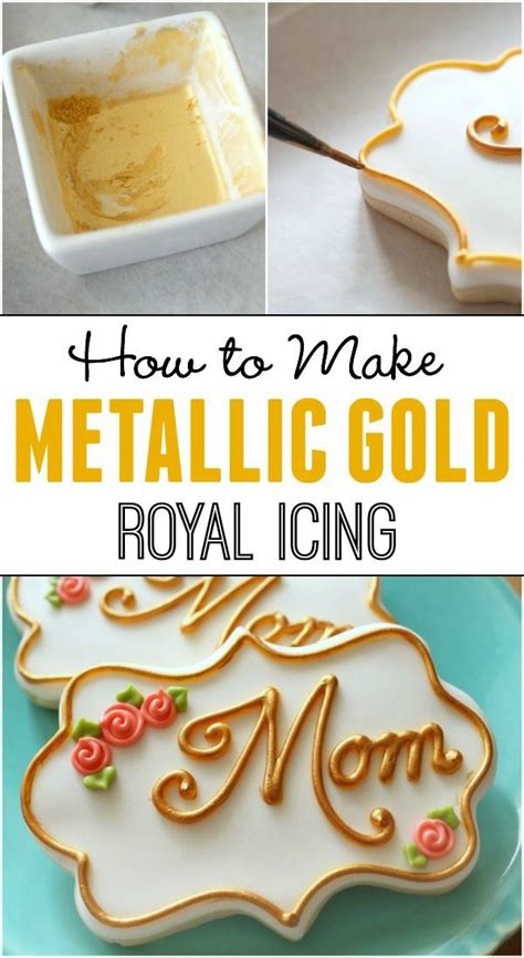 how to make gold royal icing