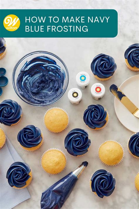 how to make navy blue icing with wilton gel colors