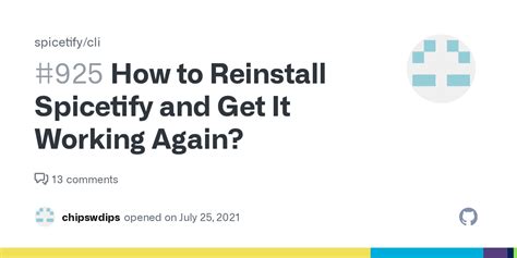 how to reinstall spicetify, How to reinstall spicetify and get it working again? · issue #925