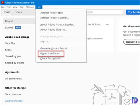 how to repair adobe, Pdf를 열거나 읽거나 저장할 때 adobe reader 오류 109 수정