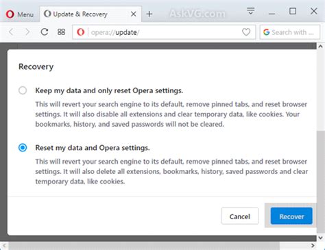 how to reset browser settings on opera, How to reset opera browser to a default state?