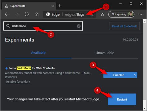 how to set dark mode in edge browser, How to enable dark mode in microsoft edge