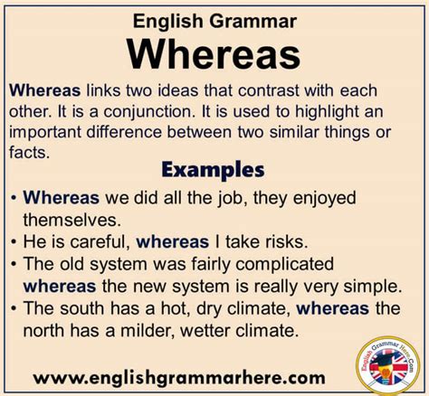 how to use whereas in a sentence, Using whereas in english, example sentences with whereas. Whereas example sentences using english grammar englishgrammarhere use here choose board
