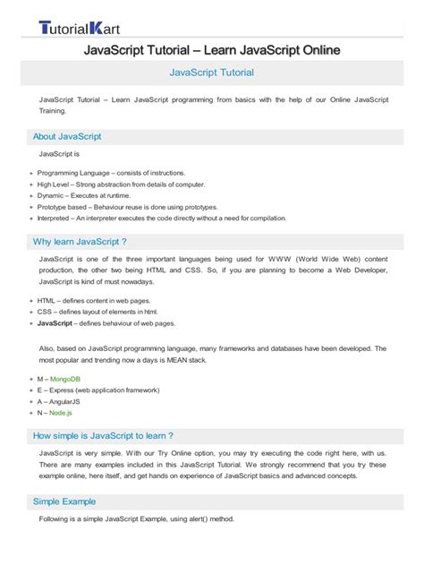 html and javascript tutorial pdf, Javascript pdf tutorial beginners now today. Javascript tutorial pdf for beginners (free download)