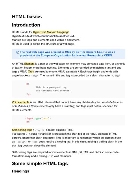 html basics pdf, Html basics