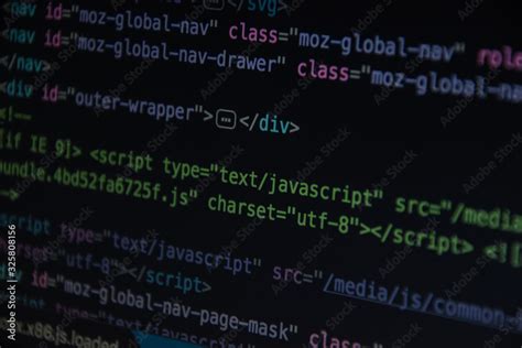 html code on a screen download, Html code on screen stock photo