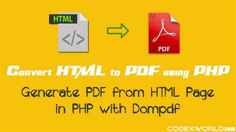 html pdf php, Convert html to pdf in php with dompdf