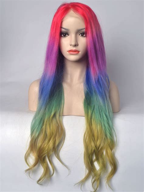 human hair colorful wigs