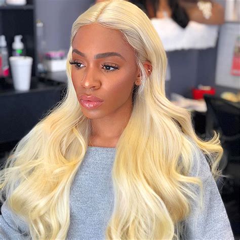 human hair lace front blonde wigs