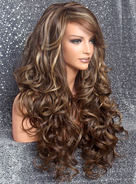 human hair long curly wigs