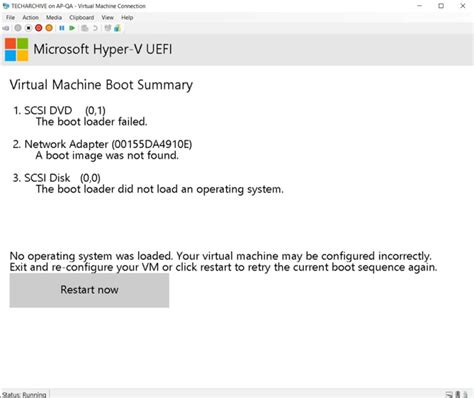 hyper v boot error, Hyper-v windows 2022 boot loader error