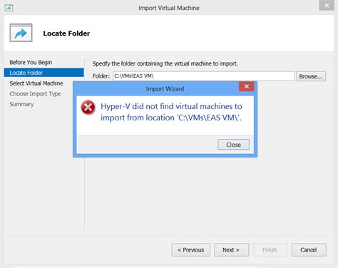 hyper v import virtual machine can't find, How to import virtual machine to hyper v server?