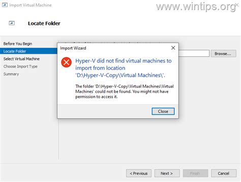 hyper-v did not find machine to import, Hyper-v did not find virtual machines to import. Virtual import machines did find hyper techyv wizard