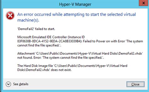 hyper-v error, Hyper-v error