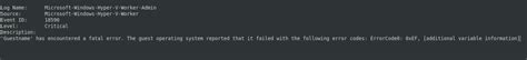 hyper-v error 18590, Hyper-v error