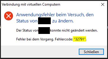 hyper-v error code 32791, Hyper-v error