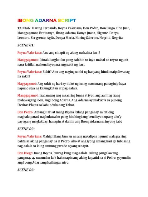 ibong adarna roleplay script, Kupdf.net ibong-adarna-script