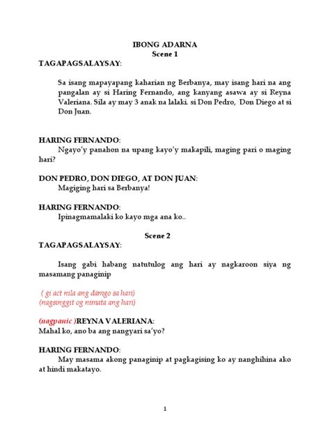 ibong adarna script download, Ibong adarna script