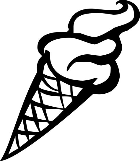 ice cream cone clipart black and white