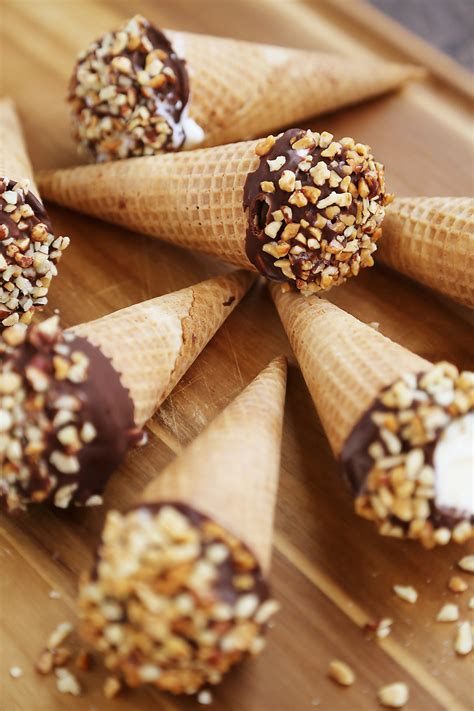 ice cream cone with nuts