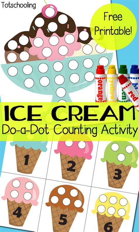 Ice Cream Dot Marker Printable