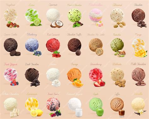 ice cream flavors that start with a