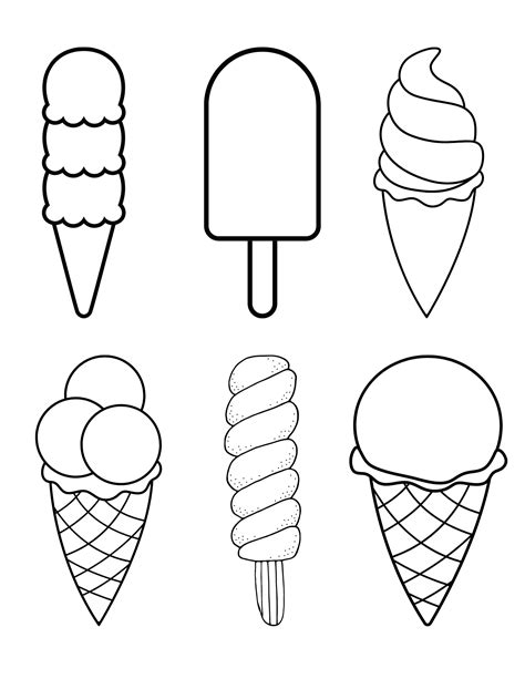 ice cream pictures to color