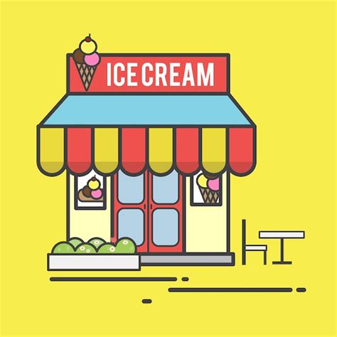 ice cream shop drawing
