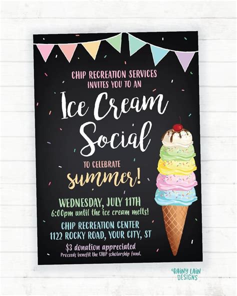 ice cream social invitation