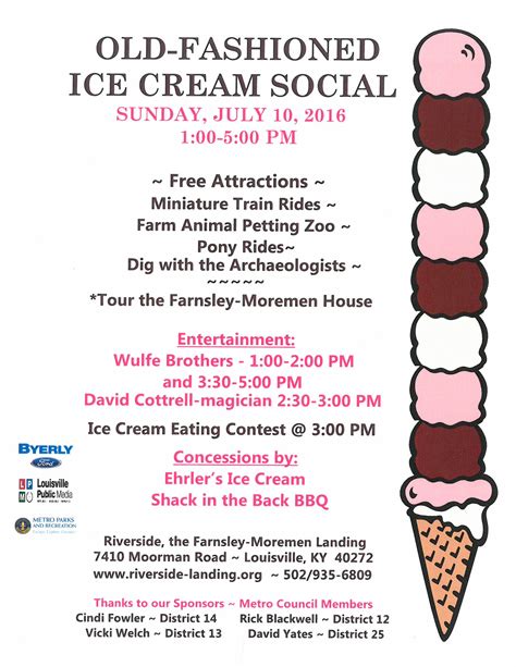 ice cream social menu