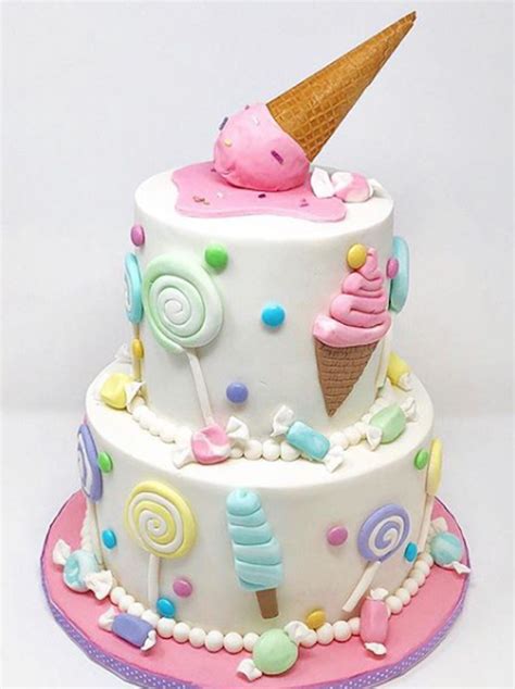 ice cream theme birthday cake