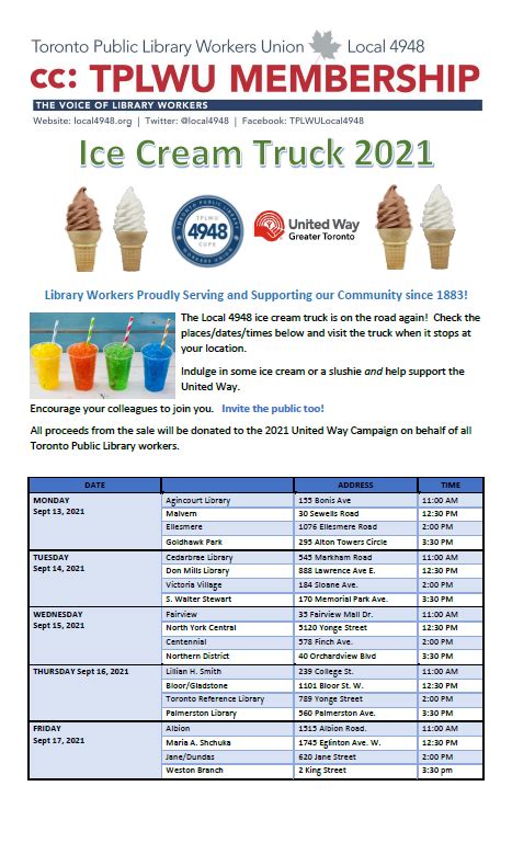 ice cream truck schedule