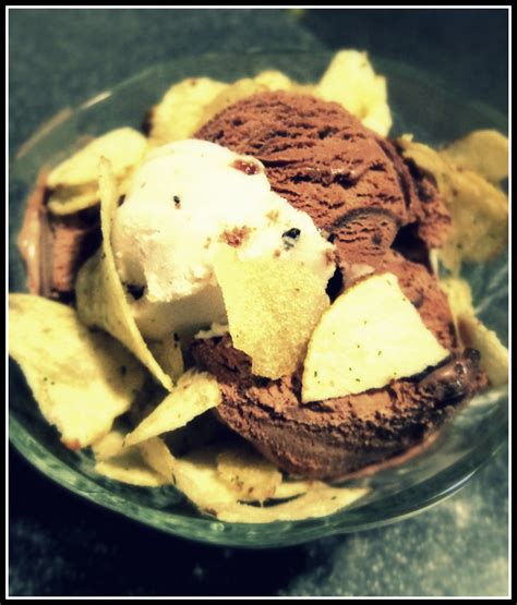 ice cream with chips