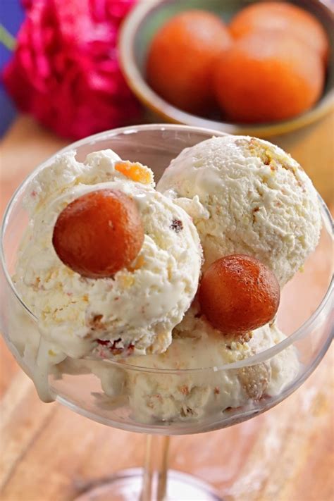 ice cream with gulab jamun