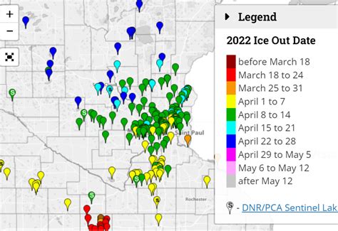 ice out dates mn