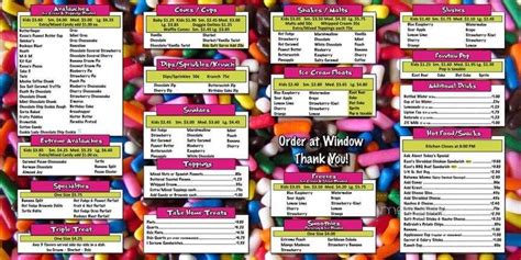 ice scream sprinkles menu