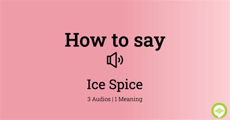 ice spice real name pronunciation