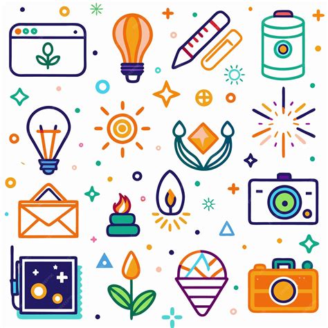 icon design ideas, Design icons ideas color set flat line business concepts symbols vecteezy elements vector. Set line color icons with flat design elements of business ideas