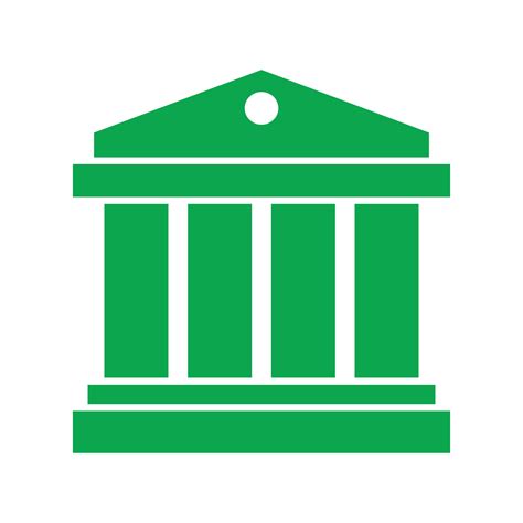 icon green background bank, Bank icon green vector stock vector image & art