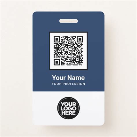 id badge template with qr code, Corporate id badge qr code template