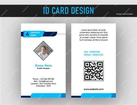 id card design with qr code, Premium vector